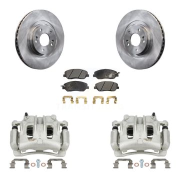 Front Brake Caliper Rotor & Semi-Metallic Pad Kit For 2013-2016 Hyundai Santa Fe XL 3.3L KC8-100032P