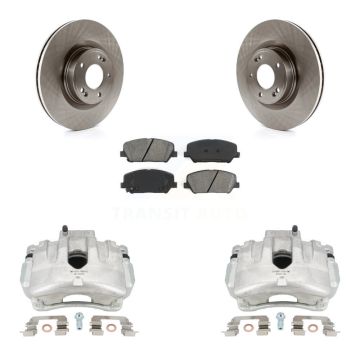 Front Disc Brake Caliper Rotors And Semi-Metallic Pads Kit For Hyundai Genesis Coupe KC8-100032S
