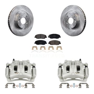 Front Disc Brake Caliper Rotors And Semi-Metallic Pads Kit For Hyundai Santa Fe XL KC8-100033P