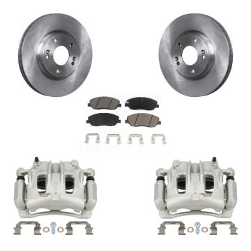Front Disc Brake Caliper Rotors And Ceramic Pads Kit For 2007-2009 Hyundai Santa Fe KC8-100034C