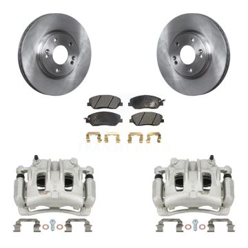 Front Disc Brake Caliper Rotors And Semi-Metallic Pad Kit For 2007-2009 Hyundai Santa Fe KC8-100034P
