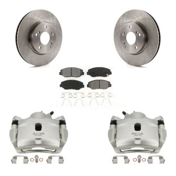 Front Disc Brake Caliper Rotors And Semi-Metallic Pads Kit For Honda Civic KC8-100034S