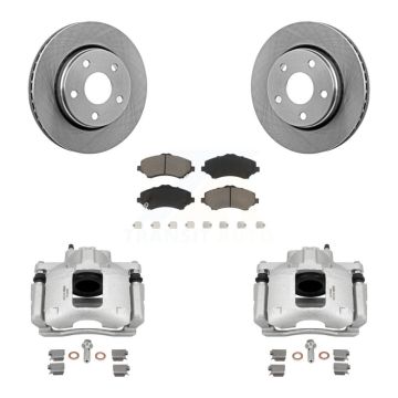 Front Disc Brake Caliper Rotors And Ceramic Pads Kit For Jeep Wrangler KC8-100038C