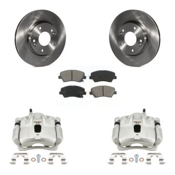 Front Disc Brake Caliper Rotors Semi-Metallic Pad Kit For 2011-2012 Hyundai Elantra 1.8L KC8-100039S