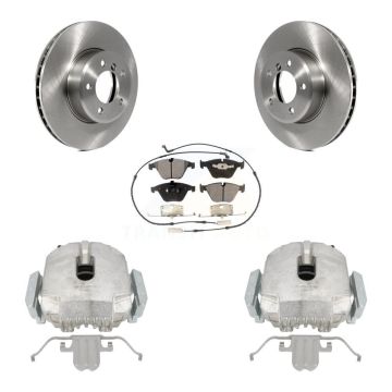 Front Brake Caliper Rotor Semi-Metallic Pad Kit For 2007 BMW 525i Automatic transmission KC8-100041P