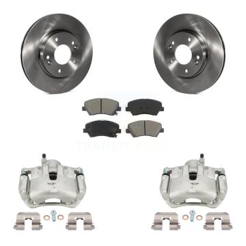 Front Disc Brake Caliper Rotors And Semi-Metallic Pads Kit For 2012 Hyundai Veloster KC8-100041S