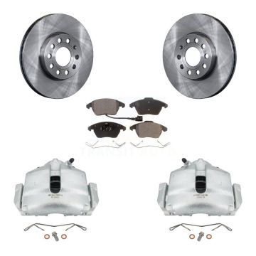 Front Brake Caliper Rotor Semi-Metallic Pad Kit For Volkswagen Jetta Golf Beetle Audi A3 KC8-100042P