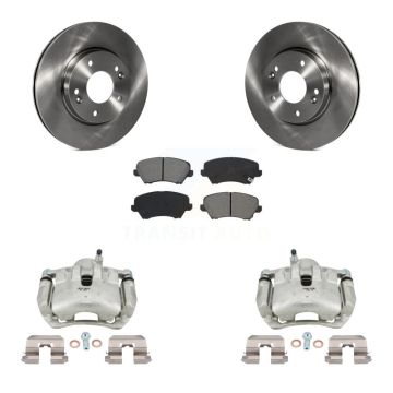 Front Brake Caliper Rotors Semi-Metallic Pad Kit For Kia Forte Hyundai Elantra GT Forte5 KC8-100044S
