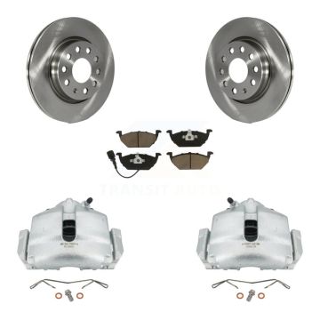Front Disc Brake Caliper Rotors And Ceramic Pads Kit For Volkswagen Jetta KC8-100048C