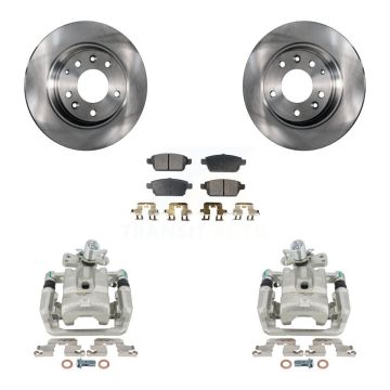 Rear Disc Brake Caliper Rotor Ceramic Pad Kit For Ford Fusion Mazda 6 Lincoln MKZ Zephyr KC8-100048T