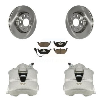 Front Disc Brake Caliper Rotors And Ceramic Pads Kit For Volkswagen Jetta KC8-100050C
