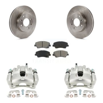 Front Disc Brake Caliper Rotors And Semi-Metallic Pads Kit For Hyundai Accent Kia Rio KC8-100051S