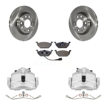 Front Disc Brake Caliper Rotors And Semi-Metallic Pads Kit For Volkswagen Jetta KC8-100052P
