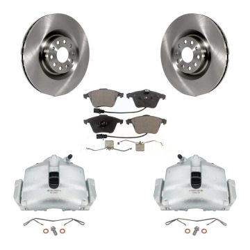Front Disc Brake Caliper Rotors And Semi-Metallic Pads Kit For Volkswagen Golf CC Passat KC8-100053P