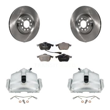 Front Disc Brake Caliper Rotors And Semi-Metallic Pad Kit For 2005 Volkswagen Jetta 2.5L KC8-100056P