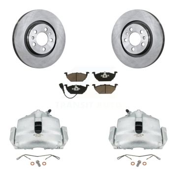 Front Disc Brake Caliper Rotors And Ceramic Pads Kit For 2006 Volkswagen Jetta 2.0L KC8-100060C