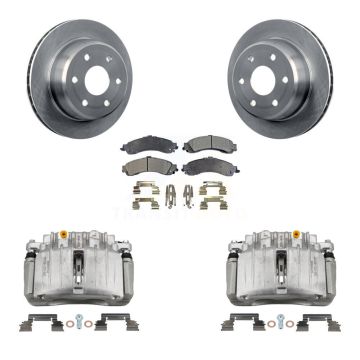 Rear Brake Caliper Rotor & Ceramic Pad Kit For Chevrolet Silverado 1500 GMC Avalanche XL KC8-100061T