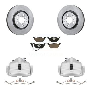 Front Disc Brake Caliper Rotors And Ceramic Pads Kit For 2006 Volkswagen Jetta 2.5L/1.9L KC8-100062C