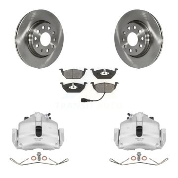 Front Disc Brake Caliper Rotors And Semi-Metallic Pads Kit For Volkswagen Jetta KC8-100062S