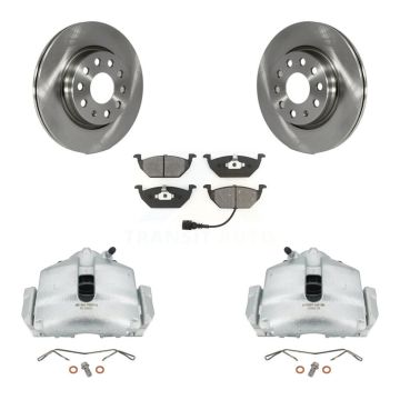 Front Disc Brake Caliper Rotors And Semi-Metallic Pads Kit For Volkswagen Jetta KC8-100063S