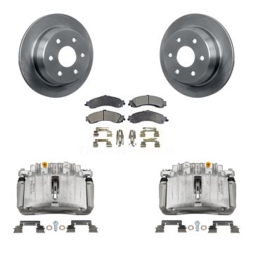 Rear Disc Brake Caliper Rotors And Ceramic Pads Kit For 2002 Chevrolet Suburban 1500 4WD KC8-100063T