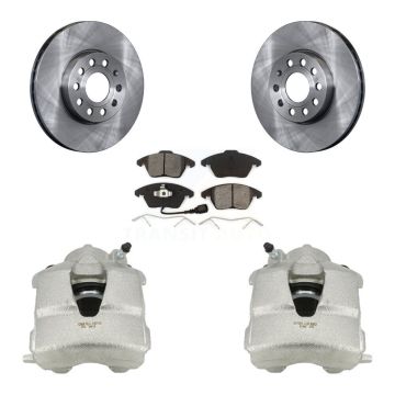 Front Disc Brake Caliper Rotors And Semi-Metallic Pads Kit For Volkswagen Jetta KC8-100064S