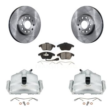 Front Brake Caliper Rotor Semi-Metallic Pad Kit For Volkswagen Jetta Golf Beetle Audi A3 KC8-100066S