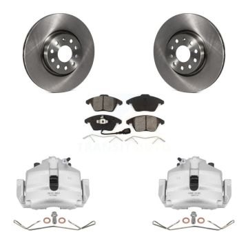Front Disc Brake Caliper Rotor & Semi-Metallic Pad Kit For Volkswagen Jetta Golf Audi A3 KC8-100068S