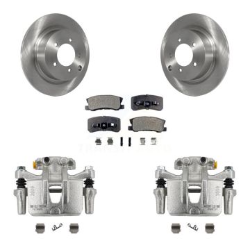 Rear Disc Brake Caliper Rotors And Ceramic Pads Kit For Mitsubishi Outlander KC8-100068T