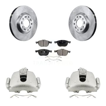 Front Brake Caliper Rotor & Semi-Metallic Pad Kit For 2010 Mazda 3 Sport GS GT with 2.5L KC8-100069P