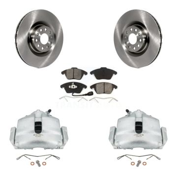 Front Brake Caliper Rotors & Semi-Metallic Pad Kit For Volkswagen CC GTI Audi A3 Quattro KC8-100071S