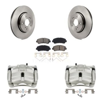 Front Disc Brake Caliper Rotors And Semi-Metallic Pads Kit For 2010-2013 Suzuki Kizashi KC8-100072S