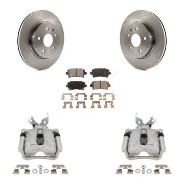 Rear Brake Caliper Rotor Ceramic Pad Kit For Buick Regal LaCrosse With Vented 2.4L KC8-100072T