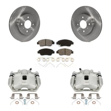 Front Disc Brake Caliper Rotors And Semi-Metallic Pads Kit For 2015-2020 Honda Fit KC8-100073S