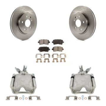 Rear Brake Caliper Rotors & Ceramic Pad Kit For Chevrolet Malibu With 17" Factory Wheels KC8-100078T