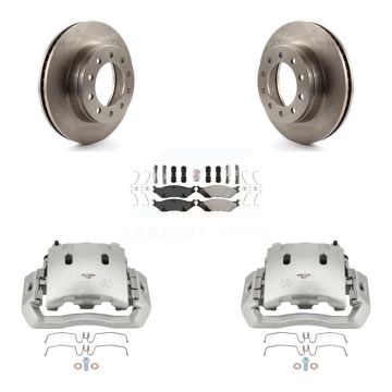 Front Brake Caliper Rotors & Semi-Metallic Pad Kit For Ford F-450 Super Duty F-550 CF500 KC8-100079N