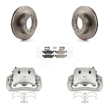 Front Brake Caliper Rotors & Semi-Metallic Pad Kit For Ford F-450 Super Duty F-550 CF500 KC8-100080N