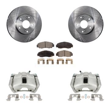 Front Disc Brake Caliper Rotors And Semi-Metallic Pads Kit For Honda Accord KC8-100084P