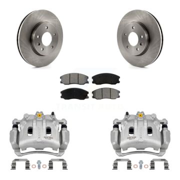 Front Brake Caliper Rotors & Semi-Metallic Pad Kit For Chevrolet Equinox Pontiac Torrent KC8-100086S