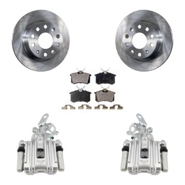 Rear Disc Brake Caliper Rotors And Ceramic Pads Kit For Volkswagen Jetta Beetle Audi A3 KC8-100086T