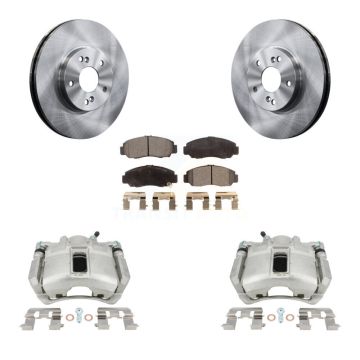Front Disc Brake Caliper Rotors And Semi-Metallic Pads Kit For Honda Accord KC8-100087P