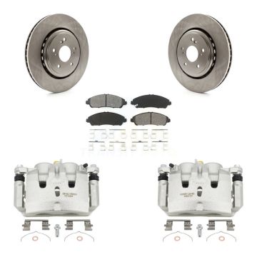 Front Disc Brake Caliper Rotors And Semi-Metallic Pads Kit For 2014-2016 Acura MDX KC8-100087S