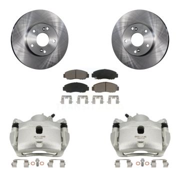 Front Disc Brake Caliper Rotors And Ceramic Pads Kit For 2007 Honda Accord 2.4L KC8-100089C