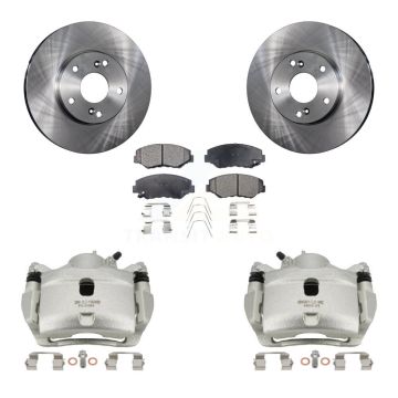 Front Brake Caliper Rotor And Semi-Metallic Pad Kit For Honda Civic Accord Fit Acura ILX KC8-100090P