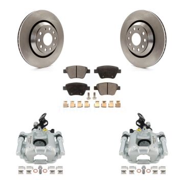 Rear Disc Brake Caliper Rotors And Ceramic Pads Kit For Volkswagen GTI Audi A3 Quattro KC8-100090T