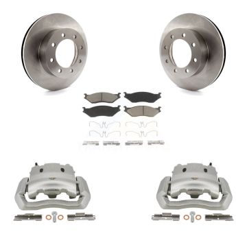 Front Disc Brake Caliper Rotors And Ceramic Pads Kit For Ford E-550 Super Duty Econoline KC8-100091C
