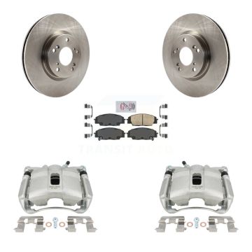 Front Disc Brake Caliper Rotors And Ceramic Pads Kit For 2007-2010 Acura CSX Type-S KC8-100091N