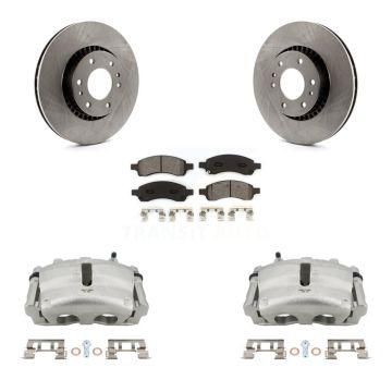 Front Brake Caliper Rotor & Semi-Metallic Pad Kit For Chevrolet Trailblazer GMC Envoy XL KC8-100091S