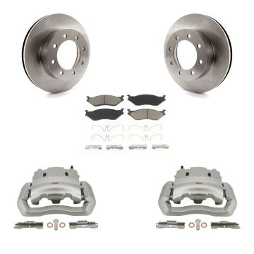 Front Disc Brake Caliper Rotors And Ceramic Pads Kit For Ford E-550 Super Duty Econoline KC8-100092C
