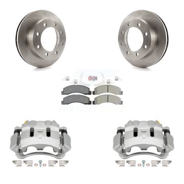 Front Disc Brake Caliper Rotor And Semi-Metallic Pad Kit For Ford F-350 Super Duty F-250 KC8-100092N